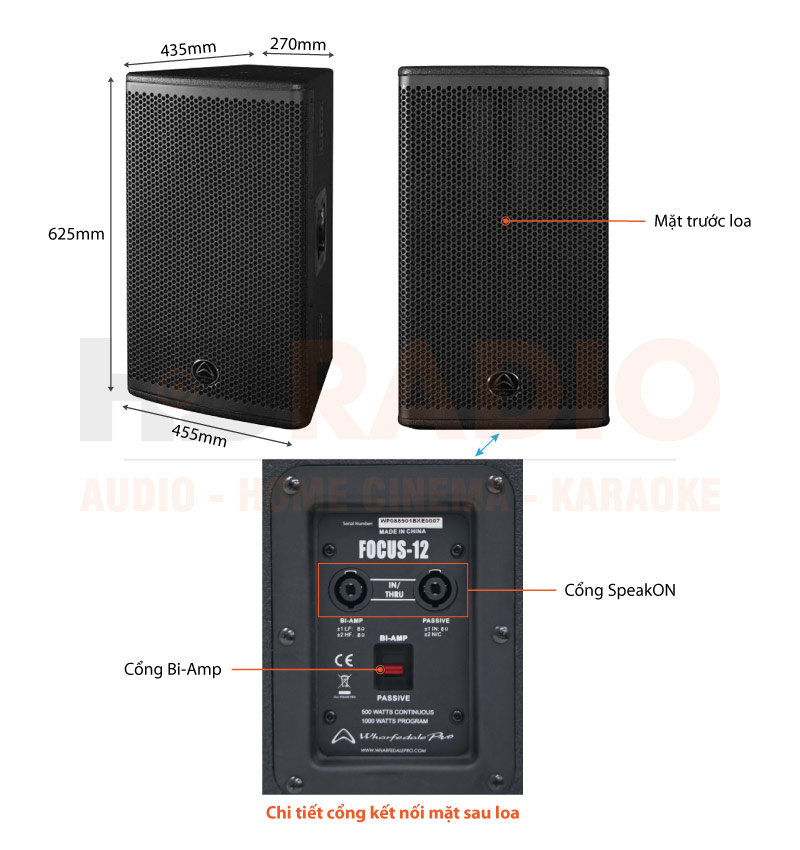 Chú thích loa Wharfedale Focus 12