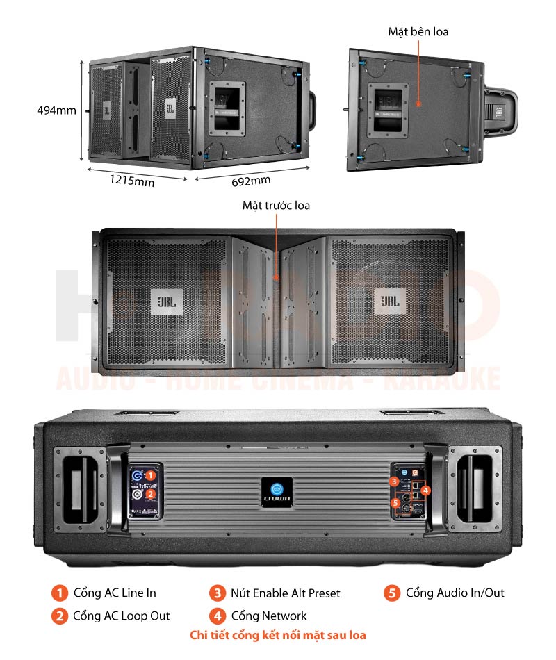 Chú thích Loa Array JBL VT 4889ADP-DA Chú thích Loa Array JBL VT 4889ADP-DA