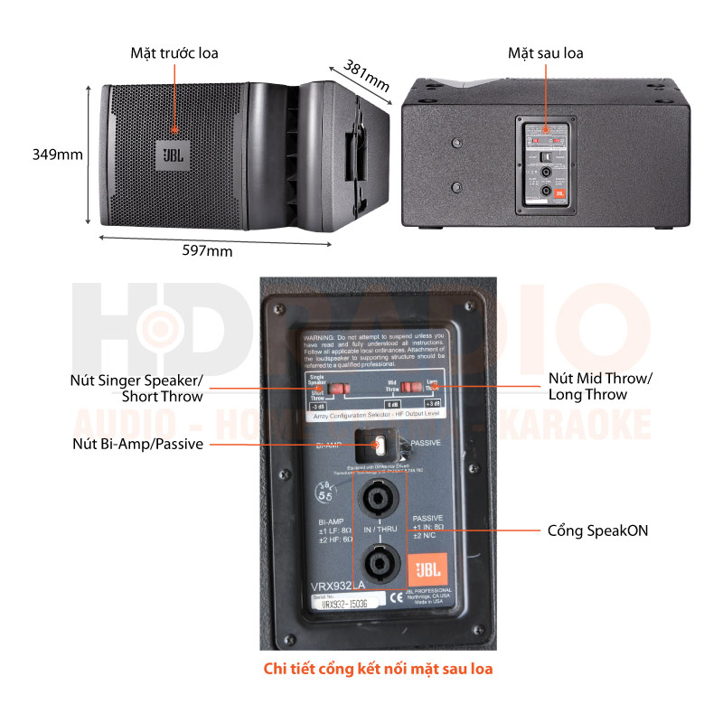 Chú thích Loa array JBL VRX932LA1
