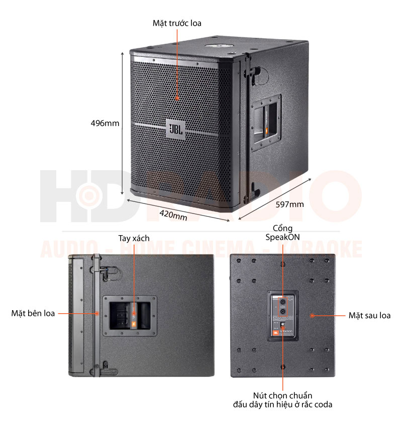 Chú thích loa sub Array JBL VRX 915S