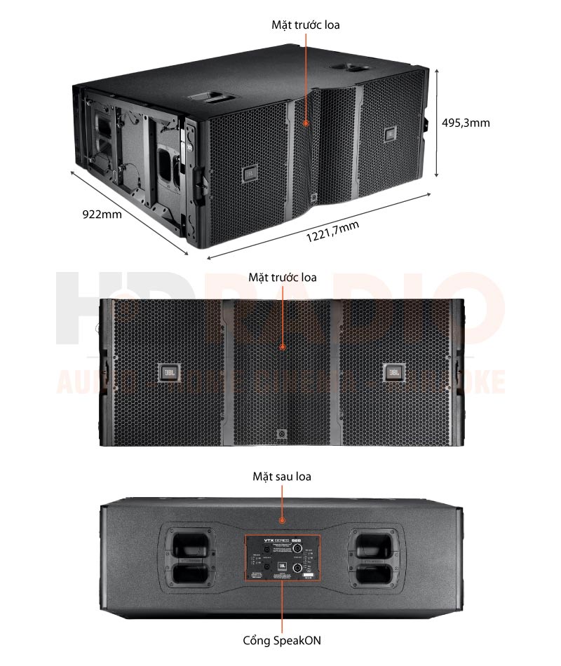 Chú thích Loa Array JBL VTX S28 VT