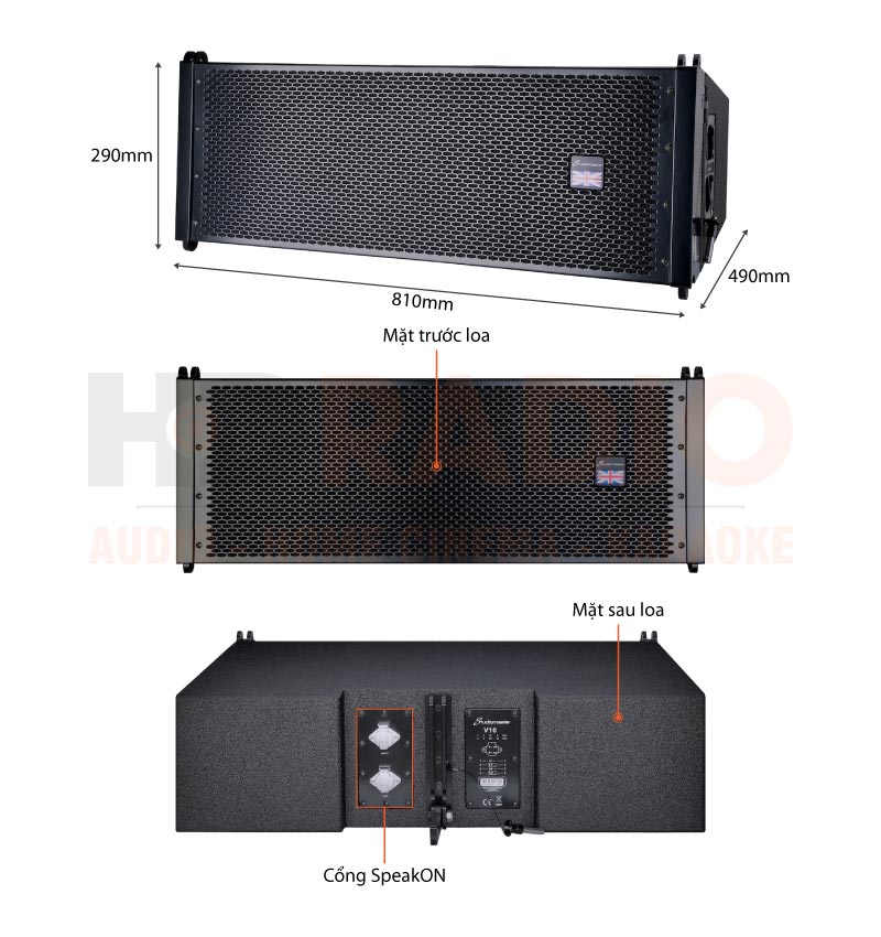 Chú thích Loa Line Array JBL Studiomaster V10