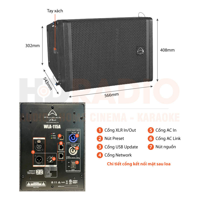 Chú thích Loa Array Wharfedale WLA-115A