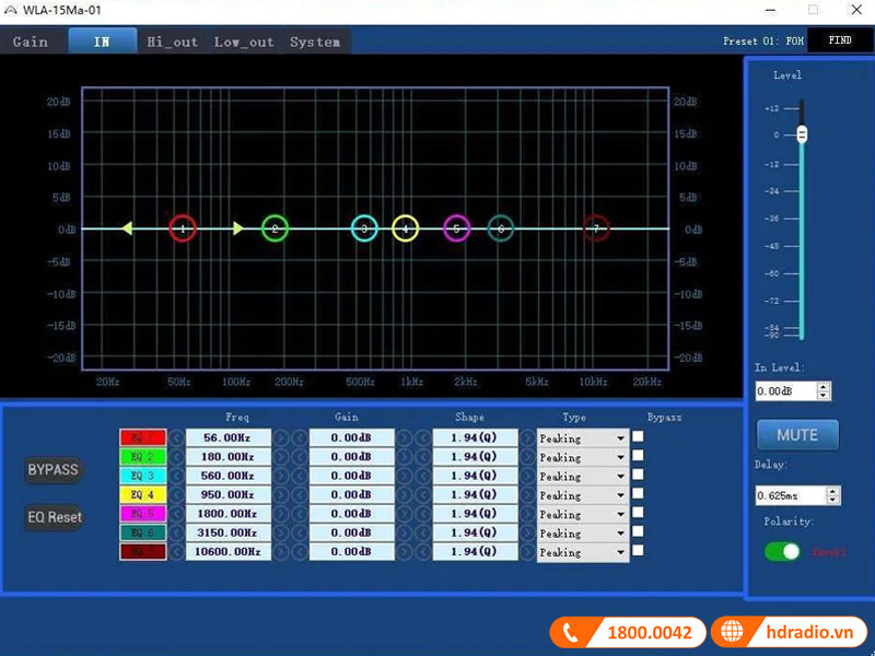 Phần mềm Loa Array Wharfedale WLA-210A