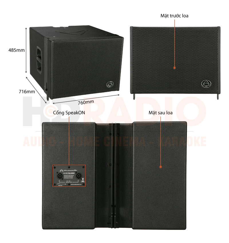 Chú thích loa line array Wharfedale WLA28SUB Chú thích loa line array Wharfedale WLA28SUB