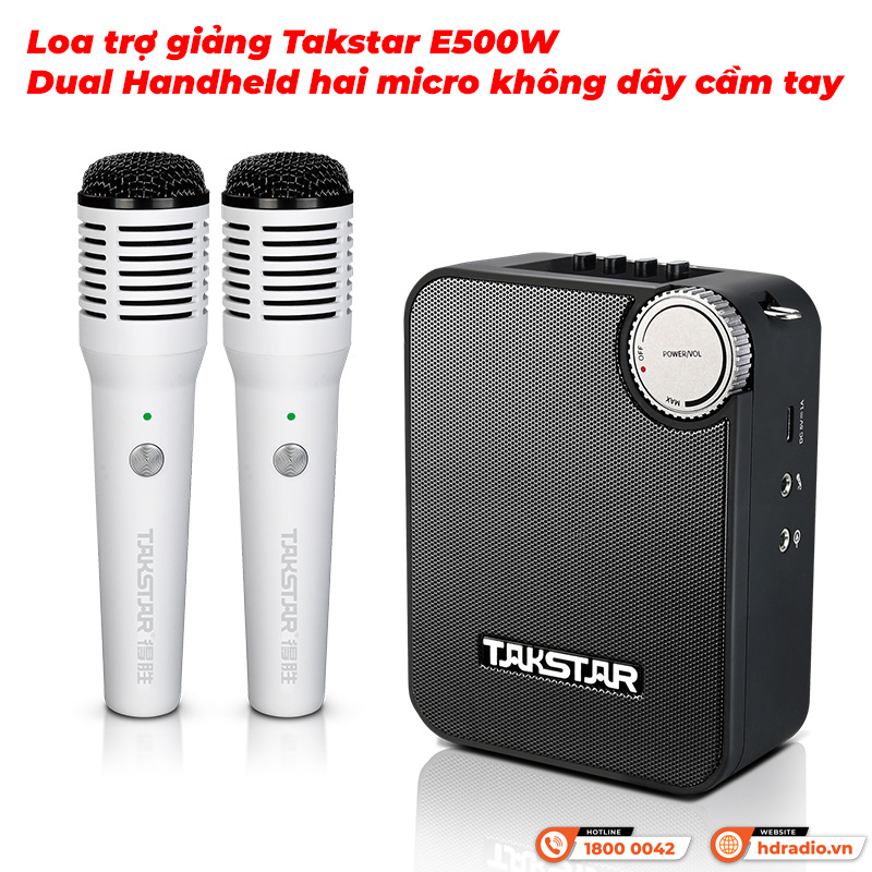 Loa trợ giảng Takstar E500W Dual Handheld