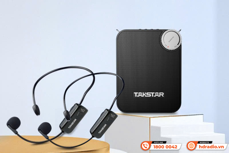 Loa trợ giảng Takstar E500W Dual Headset hai micro không dây cài đầu