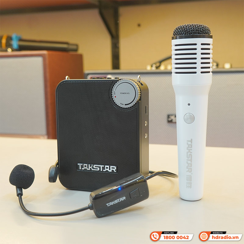 Loa trợ giảng Takstar E500W Headset + Handheld một mic không dây cài đầu, 1 mic không dây cầm tay-1
