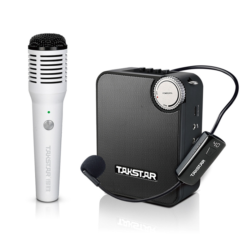 Loa trợ giảng Takstar E500W Headset + Handheld một mic không dây cài đầu, 1 mic không dây cầm tay