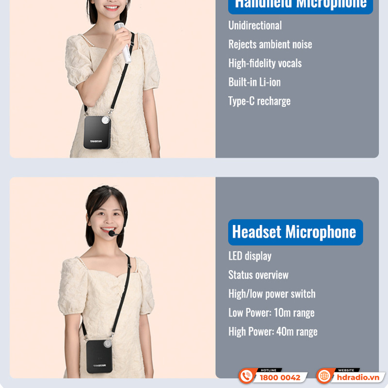 UHF Loa Takstar E500W Headset + Handheld