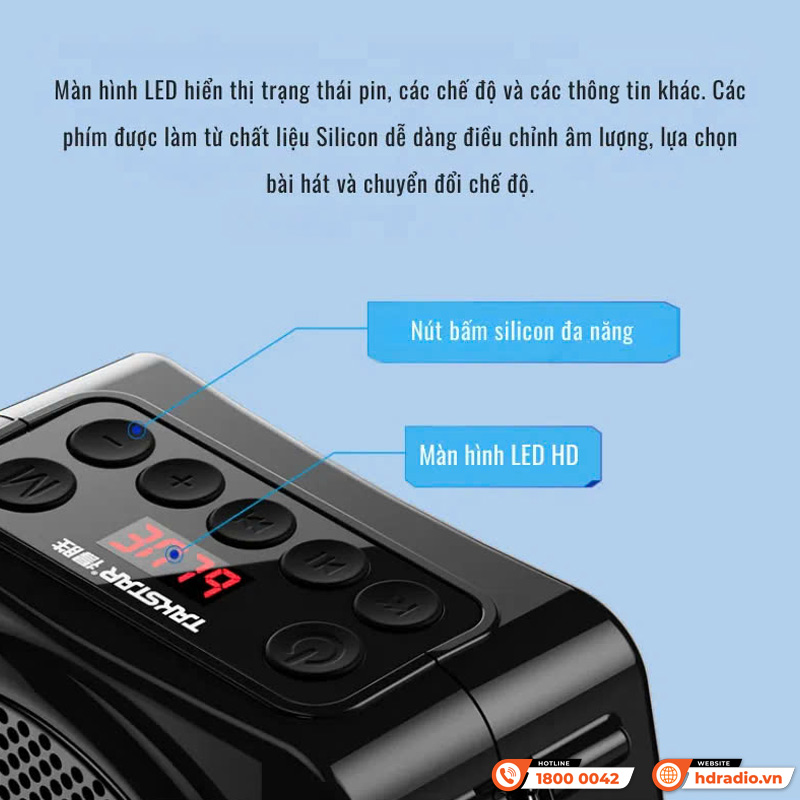 Điều khiển Pin Loa trợ giảng Takstar E8W mic không dây cài đầu