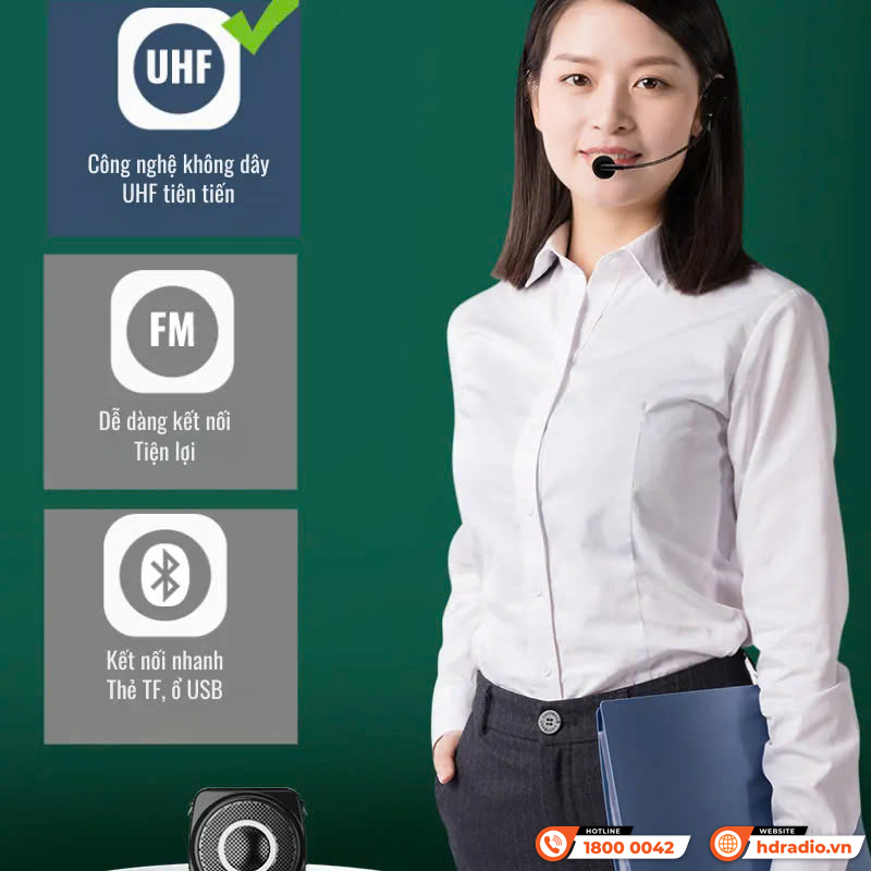 Kết nối Loa trợ giảng Takstar E8W mic không dây cài đầu