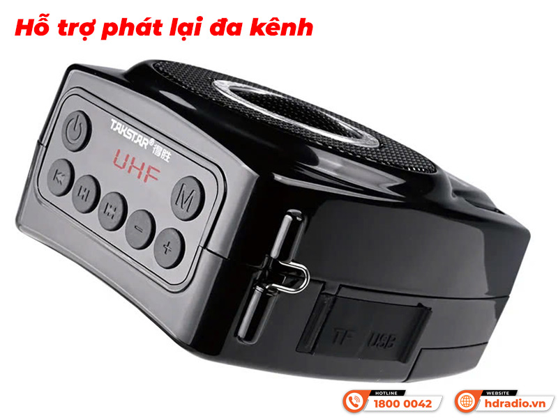 Phát lại Loa trợ giảng Takstar E8W mic không dây cài đầu