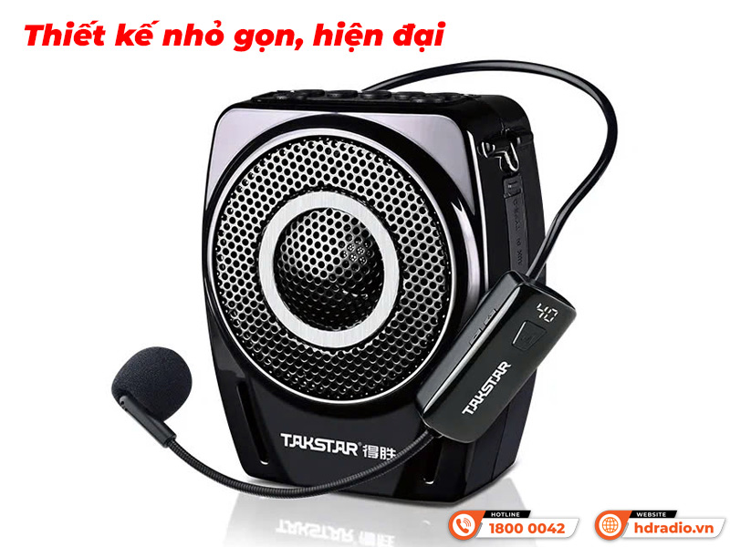 Thiết kế Loa trợ giảng Takstar E8W mic không dây cài đầu