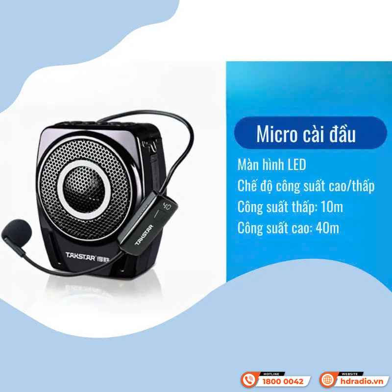 Loa trợ giảng Takstar E8W mic không dây cài đầu
