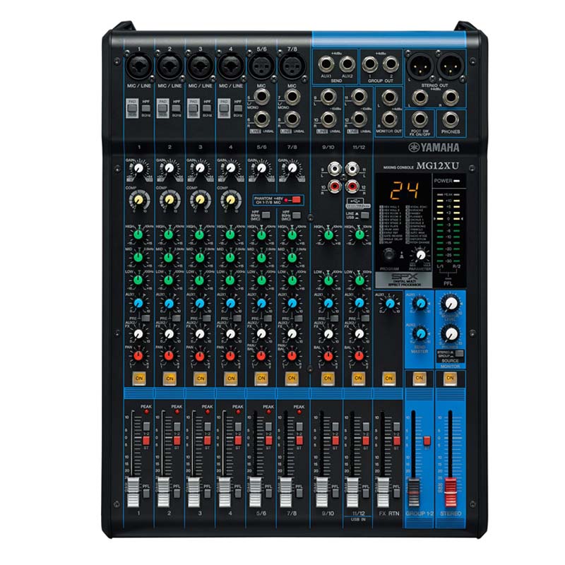 Bàn Mixer Yamaha MG12XU, 12 Kênh, Analog, Bộ xử lý hiệu ứng SPX với 24 chương trình