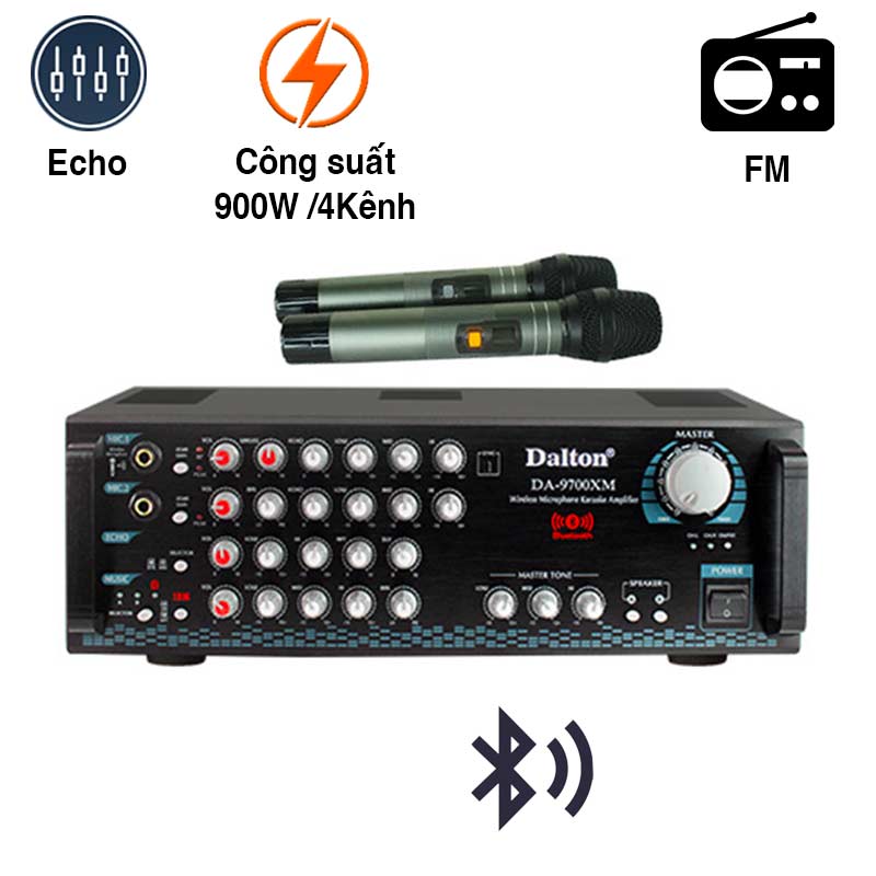 Amply Dalton DA-9700XM (900W/4Kênh, Bluetooth, FM)