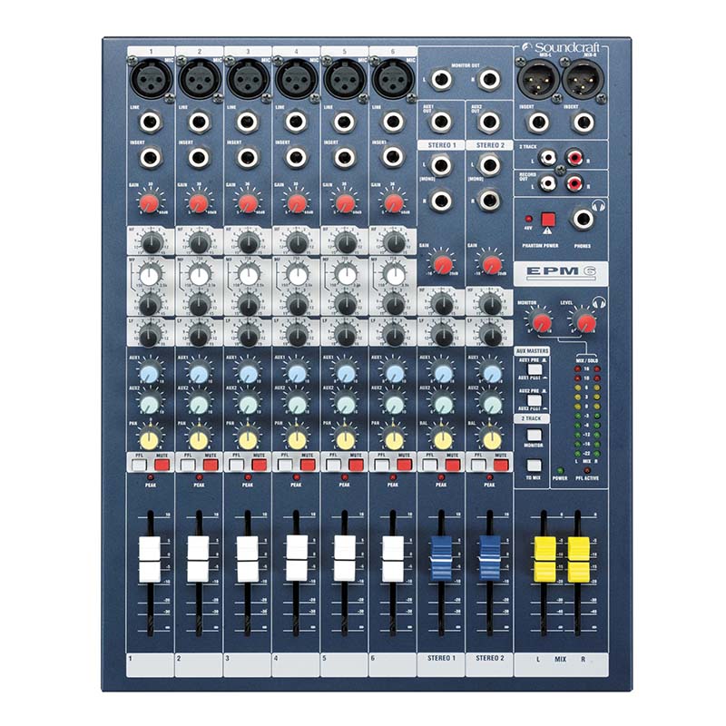 Bàn Mixer Soundcraft EPM6, 8 Kênh, Analog