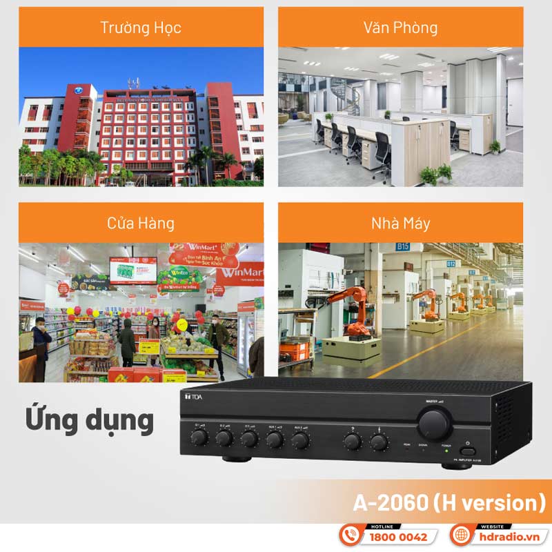 Ứng dụng Amply TOA A2060H
