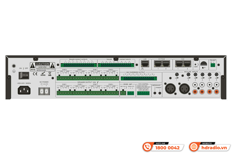 Bộ điều khiển trung tâm ITC VA-6200MA hỗ trợ 8 vùng loa