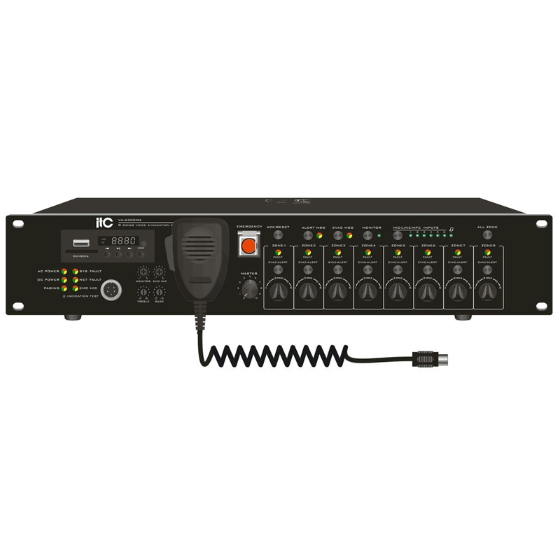 Bộ điều khiển trung tâm ITC VA-6200MA hỗ trợ 8 vùng loa