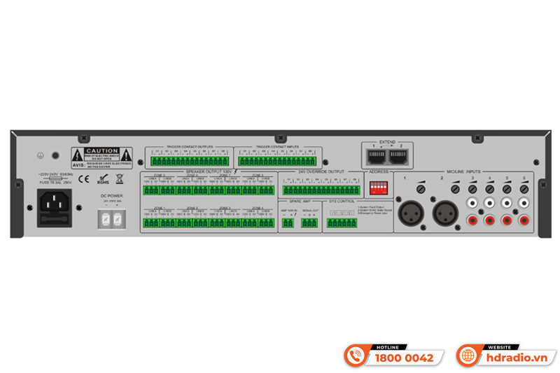 Bộ điều khiển mở rộng ITC VA-6200MS hỗ trợ 8 vùng loa