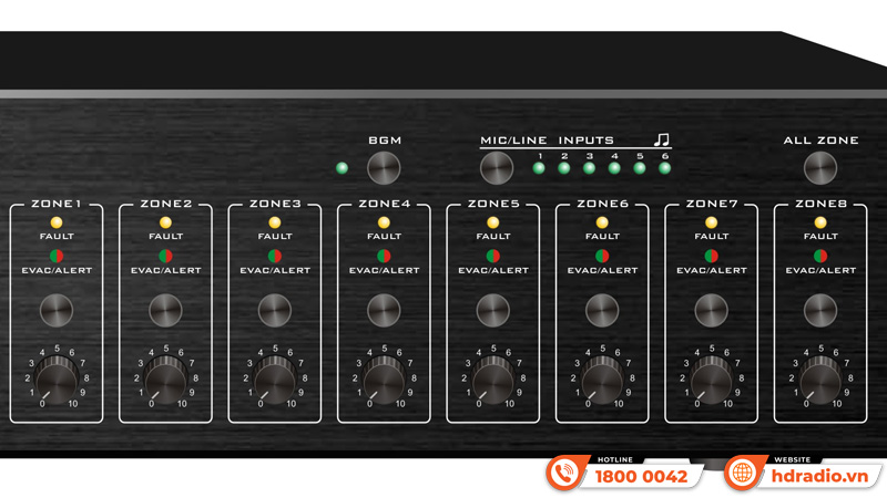 Bộ điều khiển mở rộng ITC VA-6200MS hỗ trợ 8 vùng loa