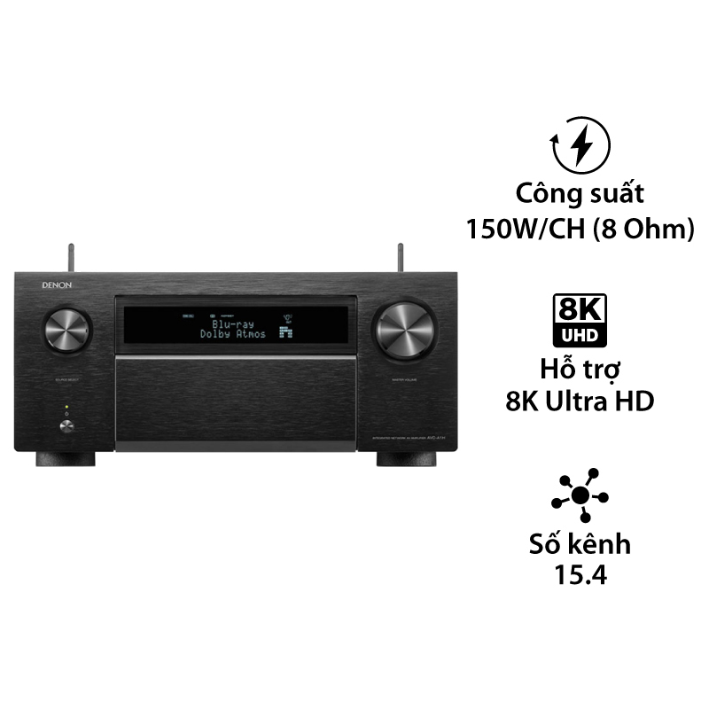 Amply Denon AVC-A1H (15.4 Kênh, 8K, 150W/ch, Heos, Bluetooth, Usb)