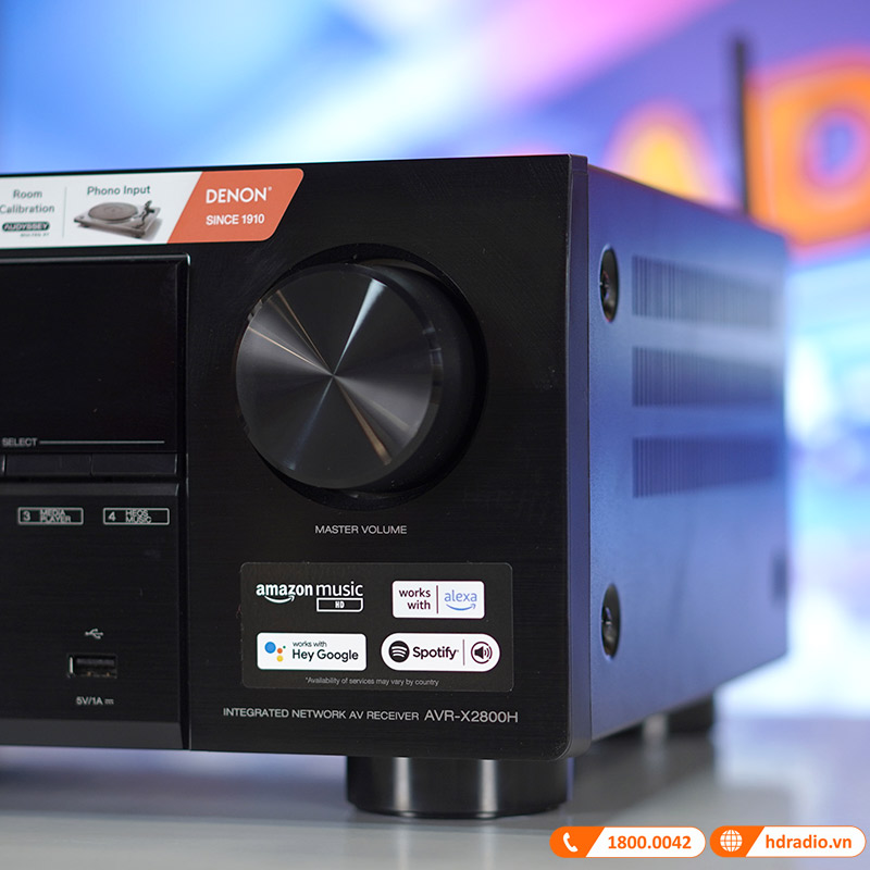 Amply Denon AVR-X2800H, 7.2 kênh, 95W (8 ohms), 8K Ultra HD, Bluetooth, USB, HEOS-5