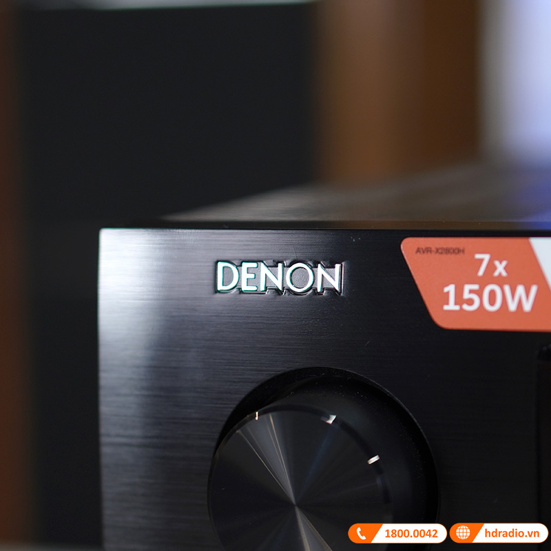 Amply Denon AVR-X2800H, 7.2 kênh, 95W (8 ohms), 8K Ultra HD, Bluetooth, USB, HEOS-3