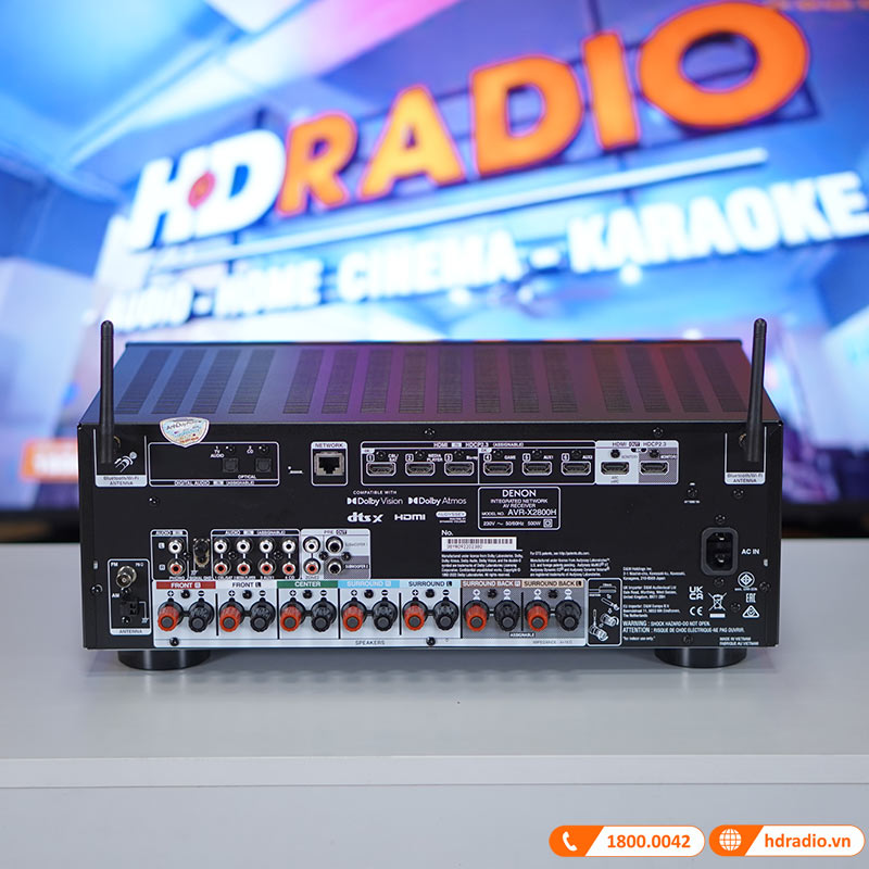 Amply Denon AVR-X2800H, 7.2 kênh, 95W (8 ohms), 8K Ultra HD, Bluetooth, USB, HEOS-6