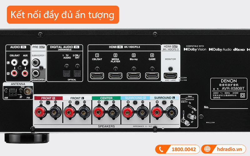 Amply Denon AVR-X580BT