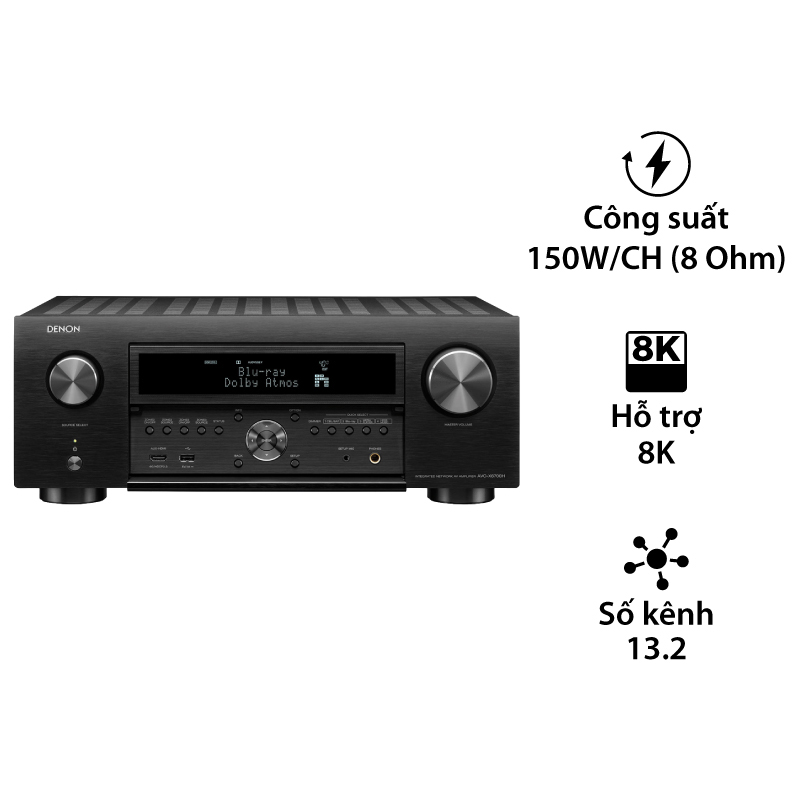 Amply Denon AVC-A110, 8K, 13.2 Kênh, 150W/CH, Bluetooth