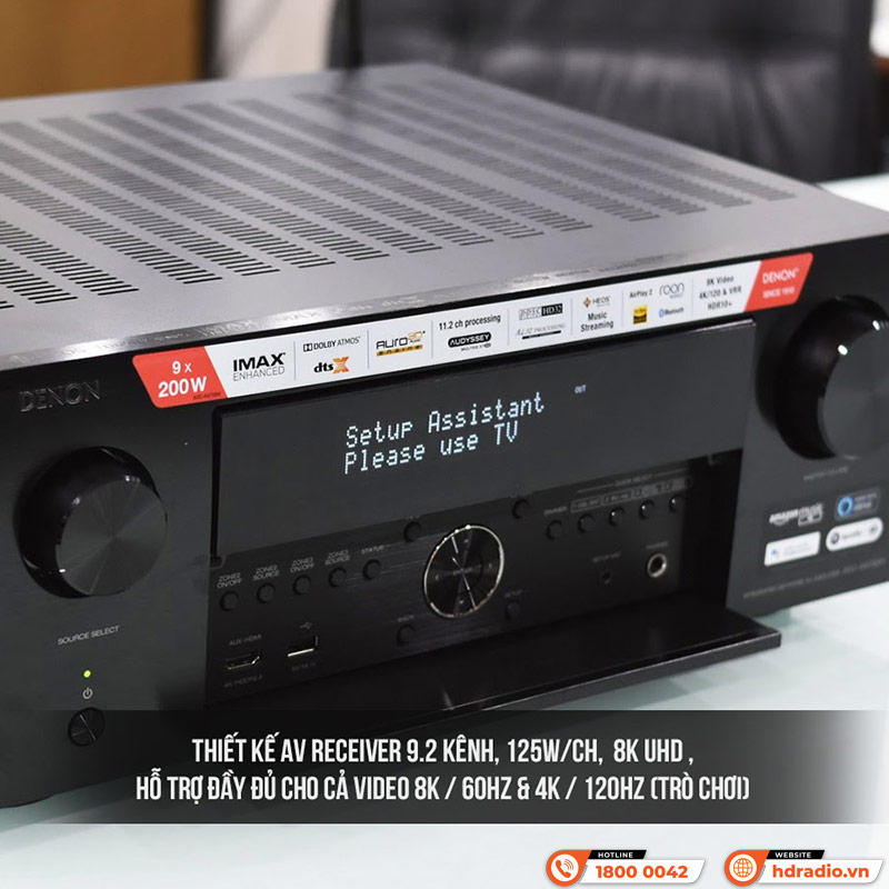 Amply Denon AVC X4700H, Hỗ Trợ 8K, 9.2 Kênh, 125W/CH-2