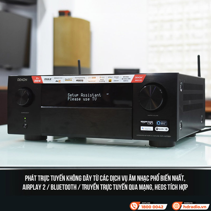 Amply Denon AVC X4700H, Hỗ Trợ 8K, 9.2 Kênh, 125W/CH-5