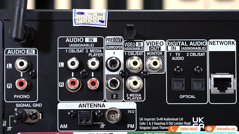 amply Denon AVR-X1700H với công kết nối âm thanh đa dạng