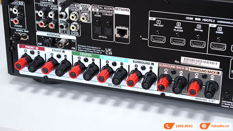 mặt sau Denon AVR X1700H
