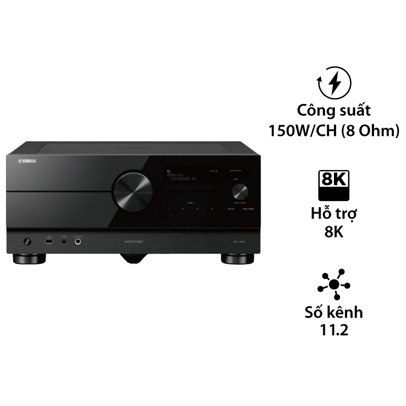 Amply Yamaha RX-A8A, 8K, 11.2 Kênh, 150W/CH, Bluetooth