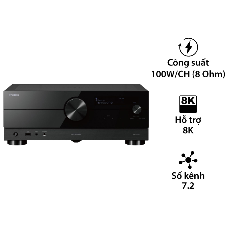 Amply Yamaha RX-A2A, 8K, 7.2 Kênh, 100W/CH, Bluetooth