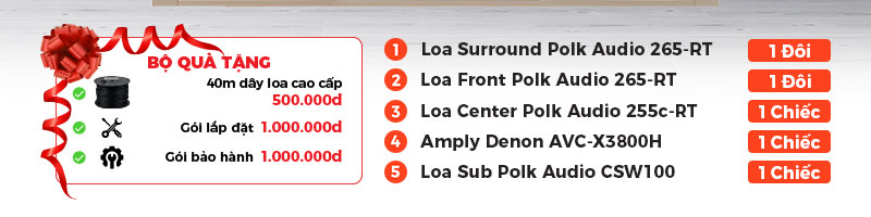 Dàn xem phim âm tường 5.1 Polk AT100