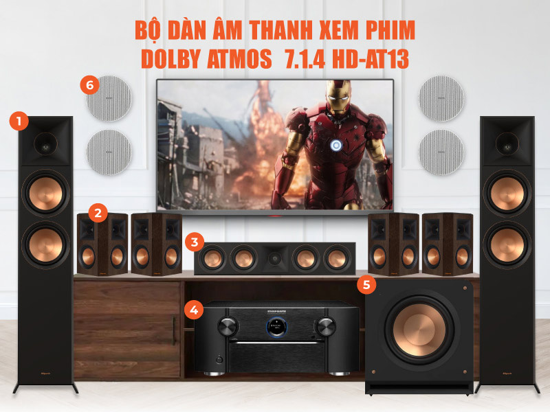 Bộ dàn âm thanh xem phim Dolby Atmos 7.1.4 HD-AT13