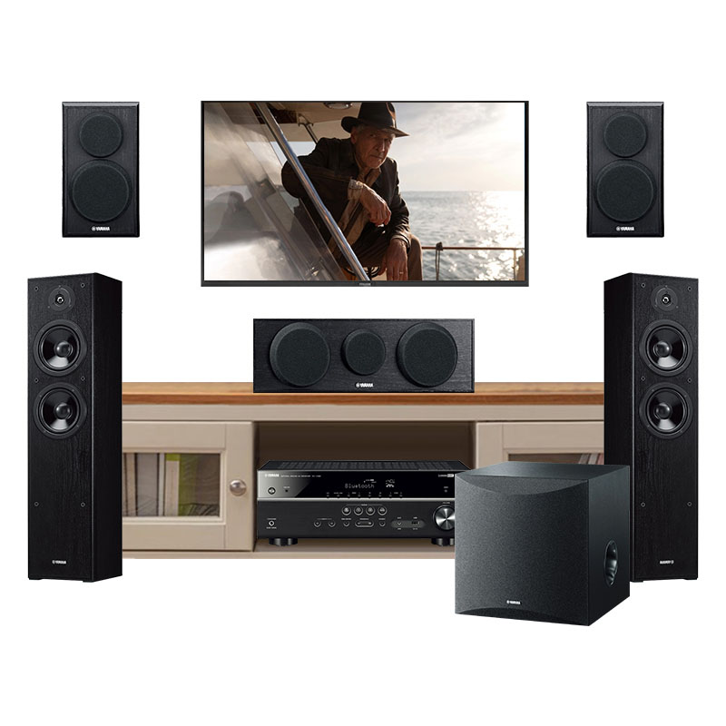 Bộ dàn âm thanh xem phim 5.1 HD-AT16 (Yamaha RX V385, NS-F51, NS-P150, NS SW050)