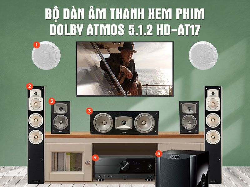 Bộ dàn âm thanh xem phim Dolby Atmos 5.1.2 HD-AT17