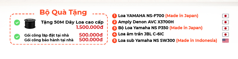 các sản phẩm dàn âm thanh xem phim Dolby Atmos 5.1.2 Denon Yamaha AT-AM01