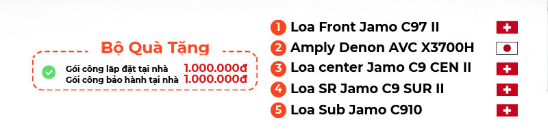 chú thích Dàn âm thanh xem phim 5.1 Denon, Jamo AT-GD21
