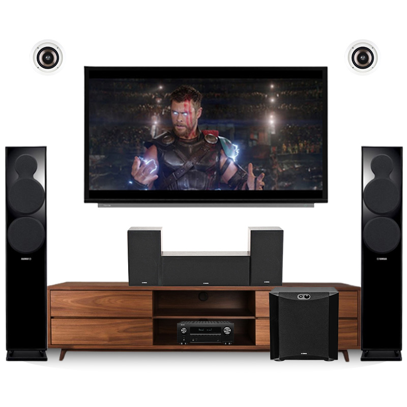 Bộ dàn âm thanh Dolby Atmos 5.1.2 Denon Yamaha AT-AM01 (Denon AVC X3700H, Yamaha NS-F700, Yamaha NS P350, Yamaha NS SW300, JBL C-6IC)
