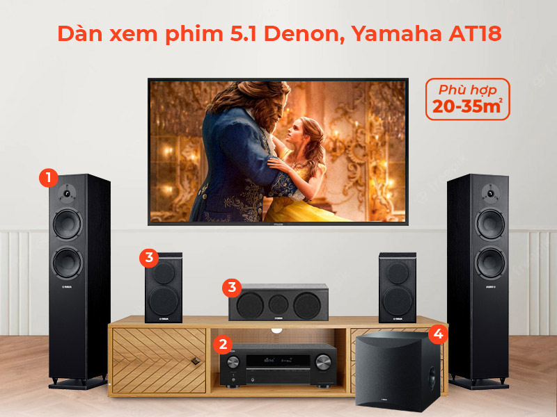 dàn xem phim Denon Yamaha AT18