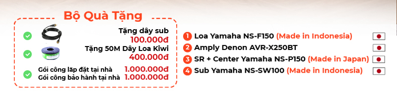 chú thích dàn xem phim Denon Yamaha AT18