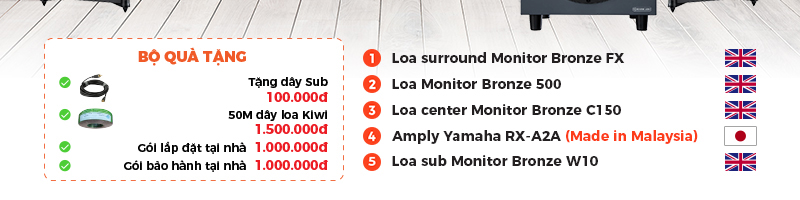 Chú thích Dàn xem phim 5.1 Yamaha, Monitor Audio AT23