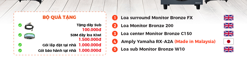 chú thích Dàn xem phim 5.1 Yamaha, Monitor Audio AT24